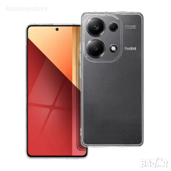 Калъф силикон Shock Прозрачен /Сива рамка/ за Xiaomi Redmi Note 13 Pro 4G Баркод : 3130891, снимка 1