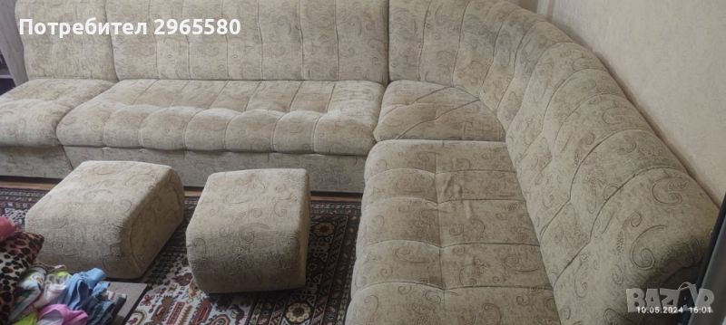 Модулен ъглов диван за хол 220/190, снимка 1