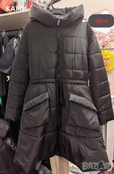 Дамско дълго Черно зимно яке , снимка 1
