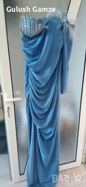 дамска дълга рокля в синьо , снимка 1
