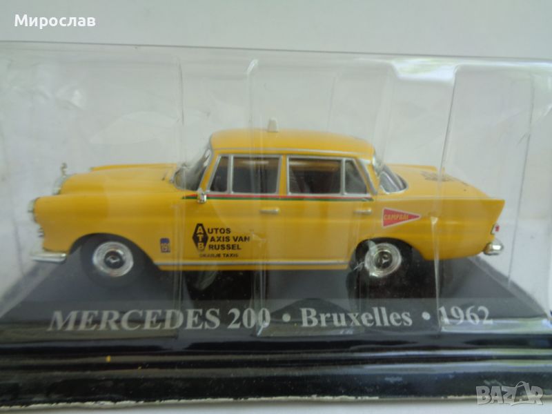 1:43 MERCEDES 200 BRUXELLES 1962 КОЛИЧКА ИГРАЧКА ТАКСИ МОДЕЛ, снимка 1