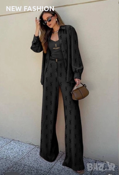 Дамски Сатенен Комплект -4ри Части ✨ YVES SAINT LAURENT , снимка 1