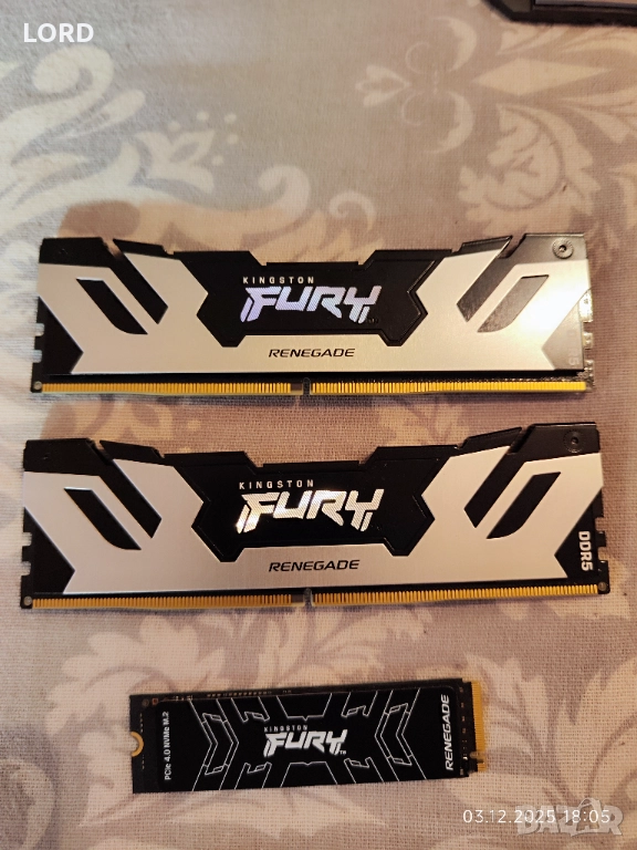 Рам памет 32GB DDR5 6000 Kingston Renegade + SSD 2TB NVME Kingston Renegade - Гаранция , снимка 1