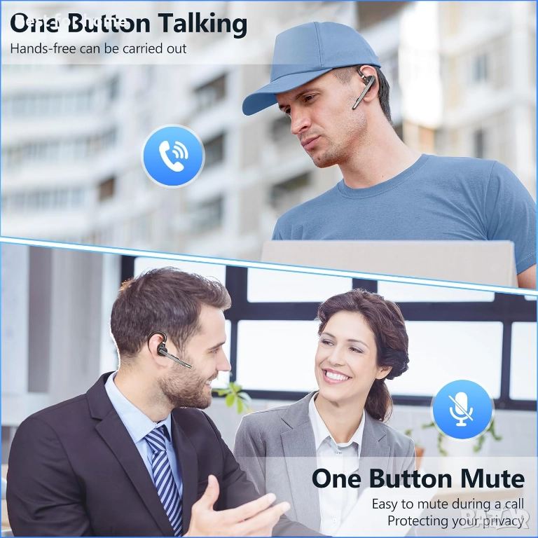 Бизнес Bluetooth Слушалка New Bee M50 – Bluetooth 5.2, Dual Mic и 24ч. разговори, снимка 1