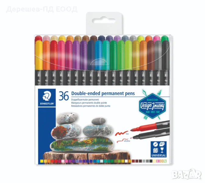 Перм. маркери Staedtler Design Journey , двувърхи, 36 цв., снимка 1