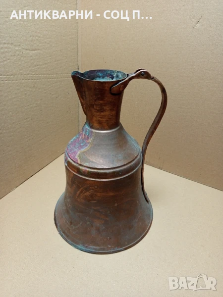 Стара Масивна Медна Бакърена Кана За Вино 3.8лт., снимка 1
