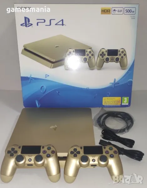 [ps4] Изцяло Обслужен Пълен Комплект Playstation 4 Slim GOLD, снимка 1