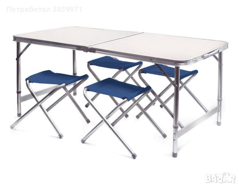 Сгъваема маса за къмпинг с четири стола, снимка 1