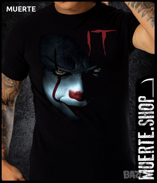 Черна тениска с щампа PENNYWISE, снимка 1