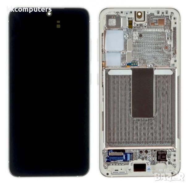 LCD Дисплей за Samsung SM-S911F S23 5G / GH82-30480B / 30481B / Тъч скрийн + рамка / Бял / Оригинал , снимка 1