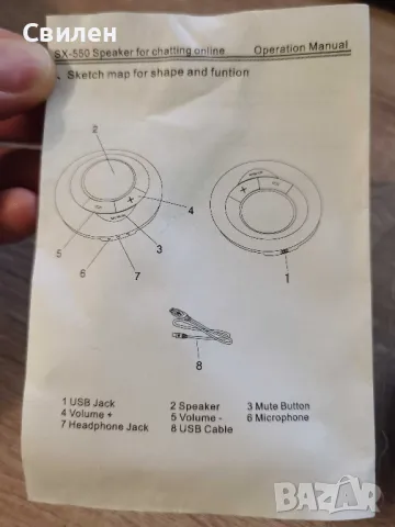 Конферентен говорител с микрофон SX-550 USB, снимка 3 - Друга електроника - 49786442