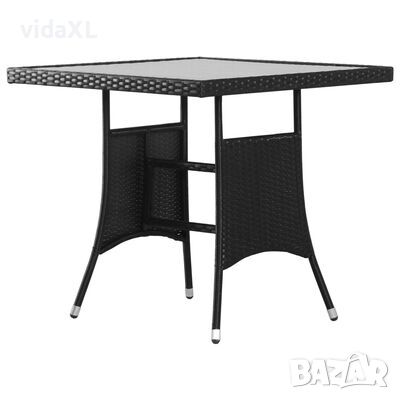 vidaXL Градинска маса, черна, 80x80x74 см, полиратан(SKU:43930, снимка 1 - Градински мебели, декорация  - 45732993