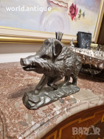 Уникална антикварна метална фигура чугун , снимка 3 - Антикварни и старинни предмети - 53815639