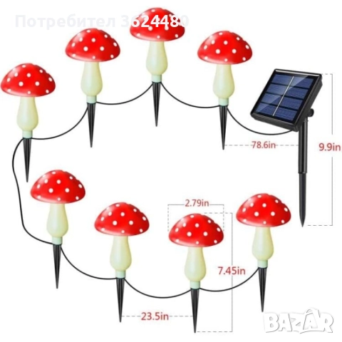 Комплект Соларни Гъбки ЗА ГРАДИНА 4494, снимка 6 - Соларни лампи - 52554262