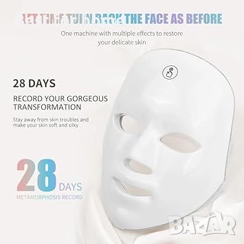 ACM акумулаторна 7-цветна фотонна LED маска за лице, снимка 6 - Козметични уреди - 52896531