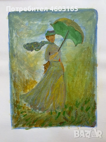 картина дама с чадър, снимка 7 - Картини - 52029492