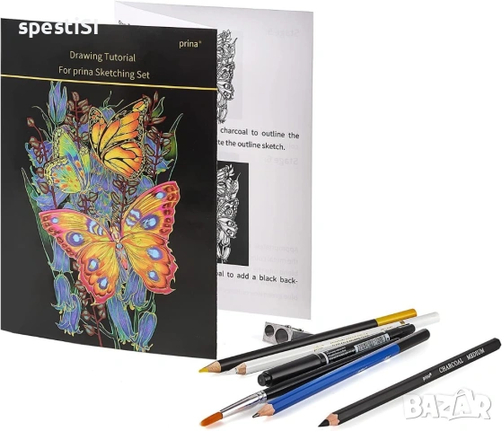 Комплект за рисуване и скициране със 60 молива, аксесоари и скицник - КОД 4816, снимка 5 - Ученически пособия, канцеларски материали - 53498828