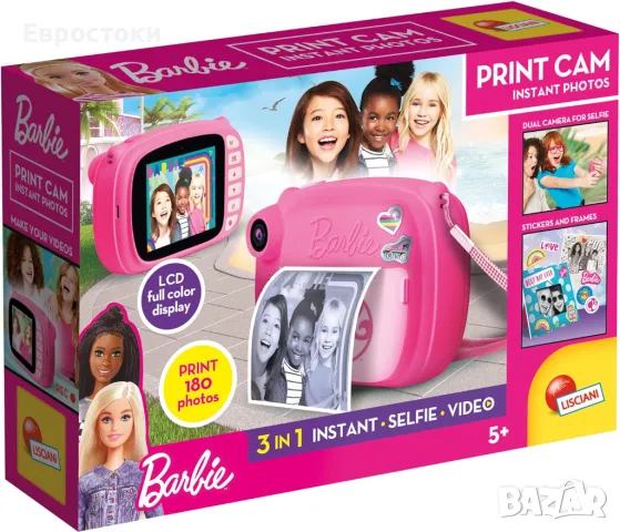 Lisciani Barbie Print Cam Моментална камера Barbie 3 в 1за деца от 5 години, снимка 6 - Образователни игри - 47068025