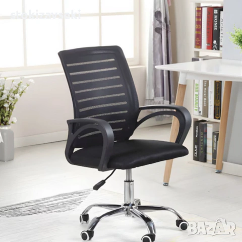 Въртящ се офис стол - регулируема височина и ергономични подлакътници, снимка 5 - Столове - 54083242