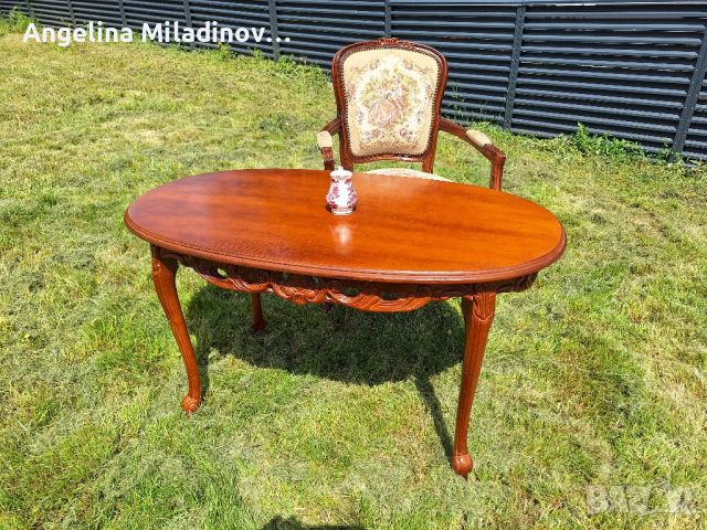 кресло Луи XV с дърворезба , снимка 11 - Дивани и мека мебел - 45932856