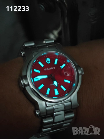 BERNY-Men Automatic Diver Watch Red, снимка 2 - Мъжки - 51505332