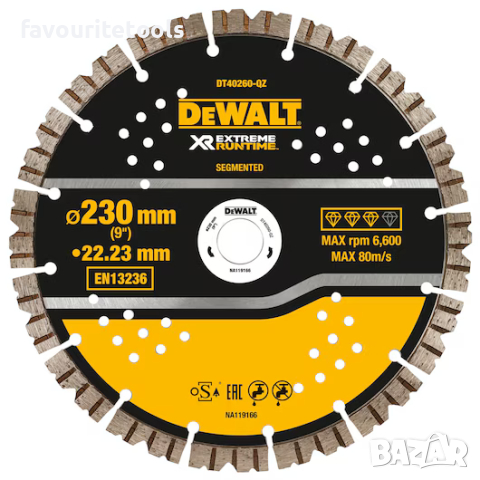 Диамантен диск Dewalt Long live ф230 за рязане на бетон, снимка 4 - Строителни материали - 45071881