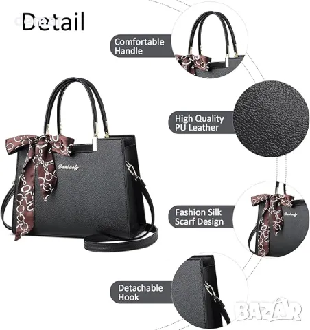 Дамска чанта DORRISO Tote Bag Лека ръчна чанта с каишка, розова, снимка 5 - Чанти - 47168809