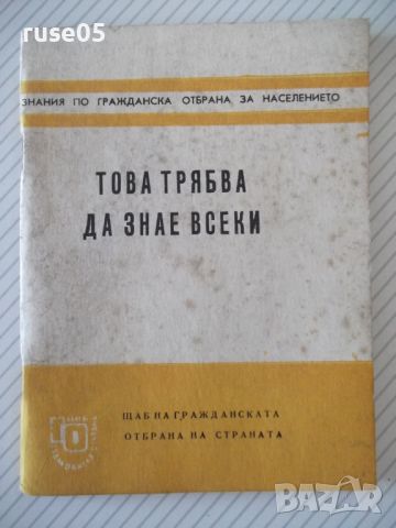 Книга "Това трябва да знае всеки - Колектив" - 64 стр., снимка 1 - Специализирана литература - 46174913