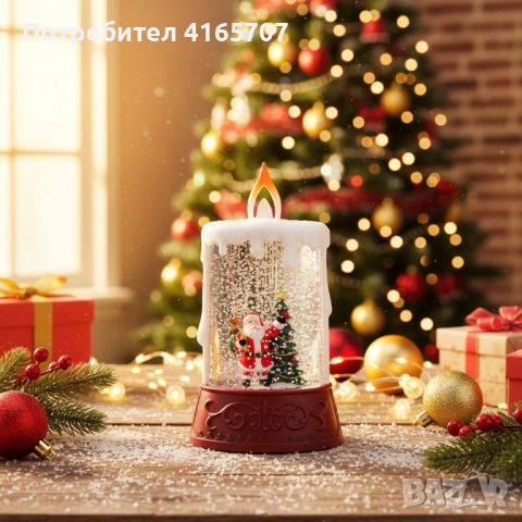 Коледна декоративна LED свещ – Безопасна, блестяща и идеална за одарък, снимка 3 - Декорация за дома - 52776232