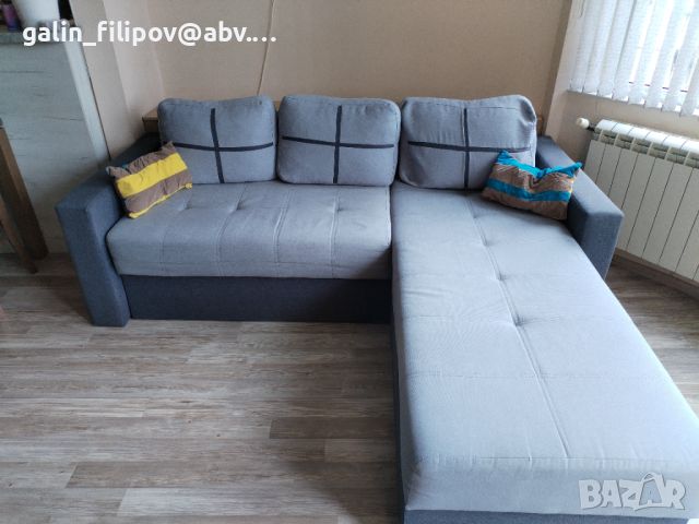 Холов ъглов диван, снимка 4 - Дивани и мека мебел - 45540493