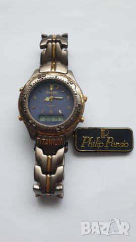 Цифров аналогов мъжки часовник Philip Persio Titanium, снимка 1 - Антикварни и старинни предмети - 45597526