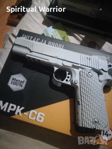 Метален Airsoft пистолет Colt 1911, 6mm caliber. 0,6 Joules! , снимка 2 - Въздушно оръжие - 53611560