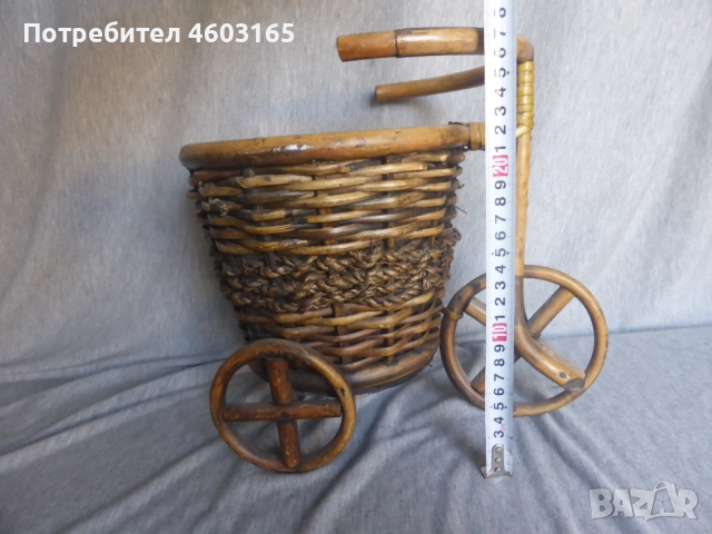  кошница за растения  от ратан велосипед, снимка 8 - Антикварни и старинни предмети - 52712293