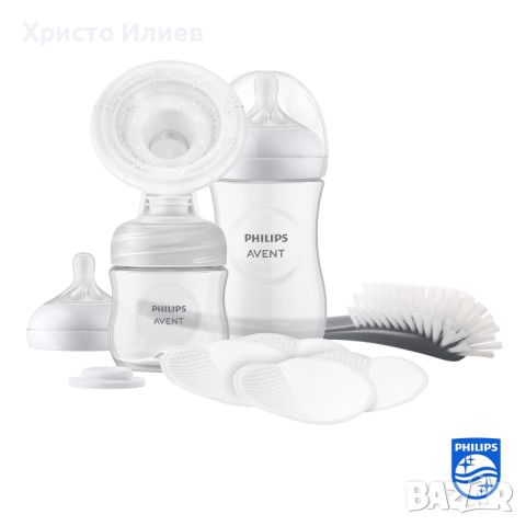 НОВ Комплект ръчна помпа за кърма Philips Avent шише подложки четка , снимка 1 - Помпи за кърма - 46702862