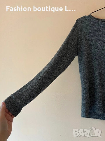 Сива дамска блуза S размер на марката Lindex състав 67% вискоза 30% полиестер 3% еластант 🩶, снимка 2 - Блузи с дълъг ръкав и пуловери - 52989949