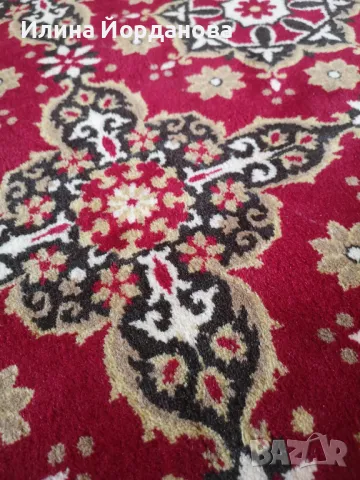 Персийски късокосмест вълнен килим, снимка 4 - Килими - 49698234