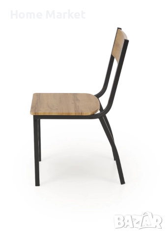 Комплект MILTON маса с 4 стола, натурално/черно   Материал - фурнирована плоскост - меламин , снимка 12 - Маси - 52596059