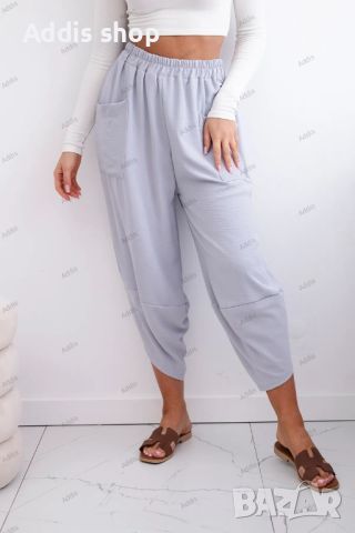 Дамски панталони с широки крачоли и джобове, 4цвята , снимка 11 - Панталони - 45900004