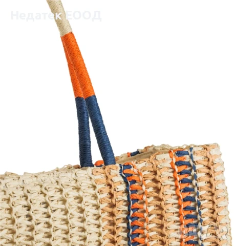 Дамска лятна чанта от слама, 43x15.5x34см., снимка 3 - Чанти - 50733025