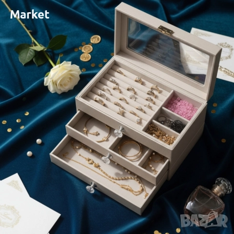 Органайзер за бижута с три чекмеджета – Multi functional Jewelry Storage Box
