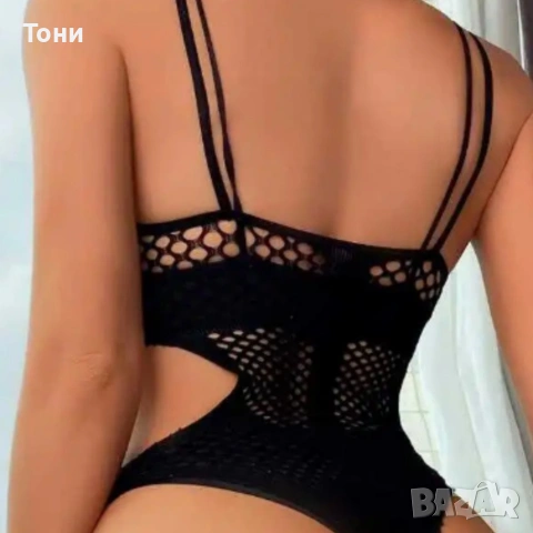 Елегантно мрежесто боди с чокър – Изкушение, което подчертава всяка извивка, снимка 4 - Бельо - 53955167