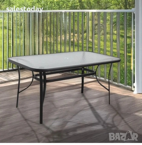Метална маса за градина, тераса, 150x90x70 см