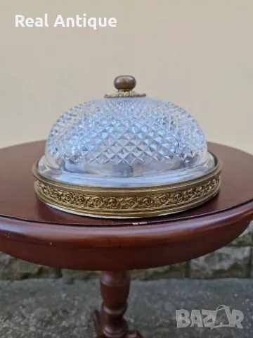 Страхотна антикварна френска таванна лампа плафон  бронз кристал , снимка 4 - Антикварни и старинни предмети - 50339213