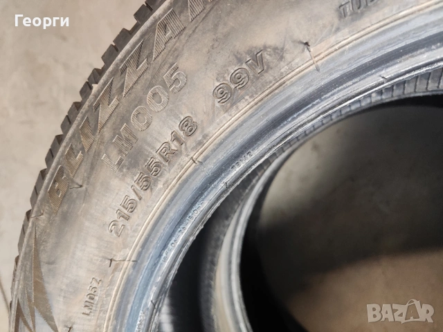 2бр.зимни гуми 215/55/18 Bridgestone, снимка 4 - Гуми и джанти - 53931030