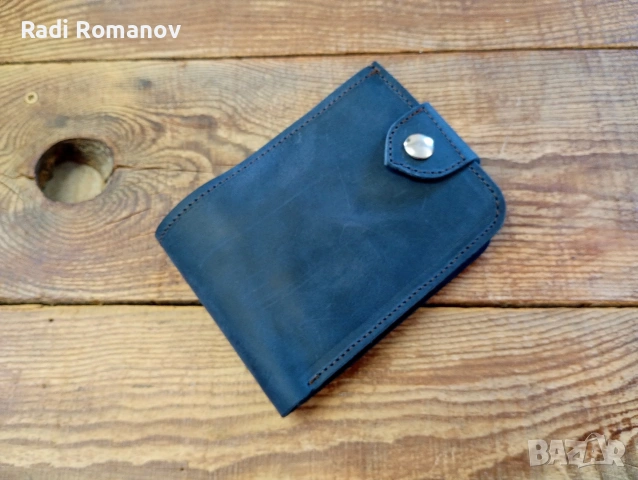 Ръчно изработен мъжки кожен портфейл , снимка 4 - Портфейли, портмонета - 54137886