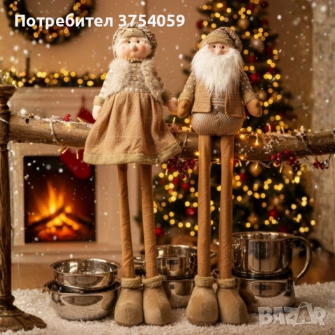 Декоративни Коледни кукли „Баба Коледа“ и „Дядо Коледа“ – уют, топлина и празнично настроение с един, снимка 1