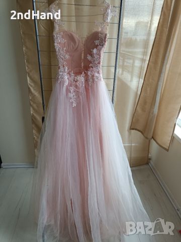 Нежна розова бална рокля ХС/С, снимка 13 - Рокли - 45680637