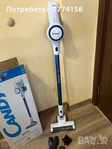 Мултифункционална прахосмукачка Candy Viva CVIVA02E, 22 V, 30 мин автономия, синьо/бяло, снимка 6 - Прахосмукачки - 52330801