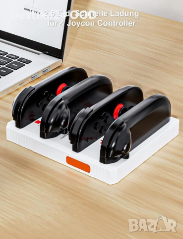 Стойка за зареждане Nintendo Switch 2 контролери 4 в 1 бързо зареждане, снимка 7 - Аксесоари - 53509580