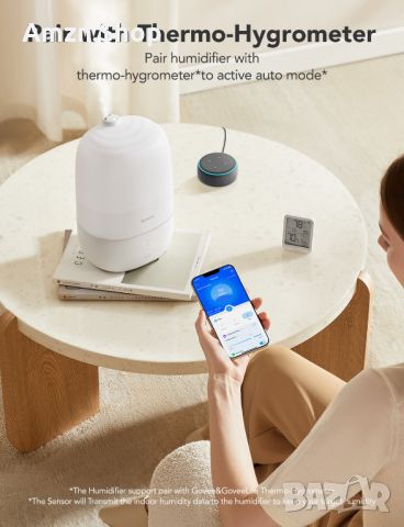 GoveeLife Smart 3-в-1 овлажнител , дифузер и нощна лампа Humidifier Lite , снимка 8 - Овлажнители и пречистватели за въздух - 45466248